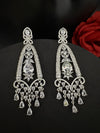 Premium Cubic Zirconia Crystals Chandelier earrings is designer Inspired, Statement Long sleek earring, Bridal, Party, Wedding jewelry, chic