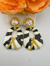 High Quality Premium Enamel and gold Designer Drop Earrings