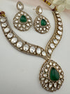 Doublet Stones, CZ, Moissanite, Kundan Gold Plated necklace set, Indian Bridal Jewelry set