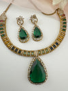 Stones, CZ/AD Gold Plated necklace set, Indian Bridal Jewelry set