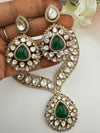 Doublet Stones, CZ, Moissanite, Kundan Gold Plated necklace set, Indian Bridal Jewelry set