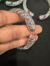 Openable Cuff bracelet with Stones, American Diamonds, crystal stones, CZ, Fits size upto 2.6"