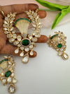 Kundan, CZ, MOP, Stone, Uncut Polki Long Pendant necklace set, Pendant set, everyday wear jewelry