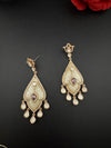 CZ and Gold, Mother of Pearl Chandelier Drop Earrings, Bridal, MOP Designer jewelry