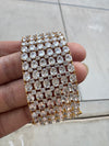 Openable Designer bracelet with American Diamonds, crystal stones, CZ, Fits size upto 2.6"