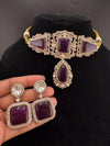 Premium Moissanite Kundan, CZ, Doublet stones Designer Choker necklace