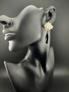 Cubic Zirconia, Diamond, Crystal stone, Gold Polish Designer inspired Dangle earrings, Indian Jewelry