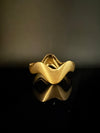 Brushed finished Gold Chunky Cuff Bracelet Bangle, Anti Tarnish, fits sizes upto 2.6"