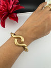 Brushed finished Gold Cuff Bracelet Bangle, Anti Tarnish, fits sizes upto 2.6"