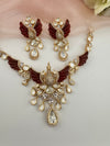Kundan, Moissanite, Red MOP, CZ Flexible Peacock Gold necklace set, Indian Bridal Jewelry