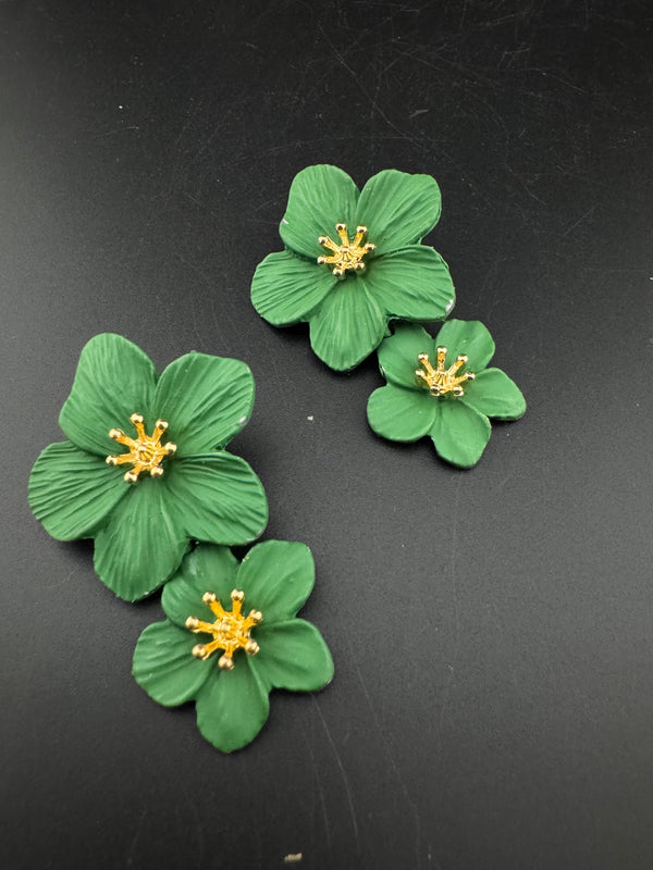 Premium High Quality long drop earrings, lightweight Brass and Acrylic material flower Earrings for party wear/Bridesmaid gift