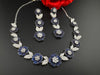Nano Setting CZ Diamond Statement Necklace Set, White Gold Plated Choker set, nature inspired