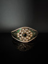 Moissanite Kundan, Enamel, CZ Openable Bracelet Bangle, Gold Polish (Fits 2.6" wrists)
