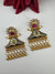 Amrapali inspired Matt Gold, kundan, Enamel, Oversized ChandBali long Earrings, designer jewelry
