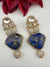 Kundan, CZ, Gold, Marble Stone Chandelier Oversized Long Earrings, Bridal, Moissanite, CZ, Designer jewelry