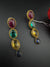 Matt Gold, stone Long Earrings, Multicolor, Bridesmaid Gift, Designer jewelry