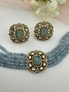Moissanite Kundan, Hydro beads, CZ, Stones Choker necklace set, Indian Bridal Jewelry, chic set