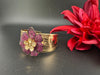 Moissanite Kundan, CZ Nano Setting Cuff Bracelet Bangle, Gold Polish Bangle (Fits 2.6" Diameter)