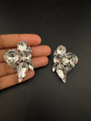 Crystals geometric shapes in unique setting Designer stud earrings, Indian Jewelry