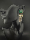 Cubic Zirconia, Kundan, Doublet Stone Chandelier Drop Earrings, Moissanite, CZ, Designer jewelry