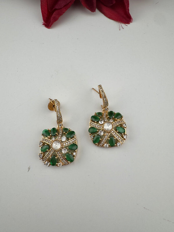 Cubic Zirconia, Kundan, Stones Chandelier Drop Earrings, CZ, Designer jewelry