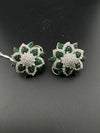 Cubic Zirconia, Diamond nano setting flower stud earrings, Indian Jewelry