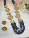 Kundan, Enamel, Minakari, Hydro Beads Long Gold Choker necklace set, Double sided Rani haar