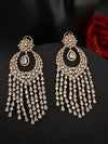 Premium Cubic Zirconia Chandelier Oversized earrings is designer Inspired, Statement Long earring, Bridal, Party, Wedding jewelry,