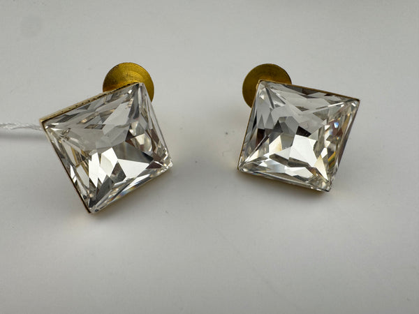 Swarovski inspired Crystals Square small stud earrings, Indian Jewelry