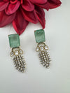Cubic Zirconia, Kundan, Doublet Stone Chandelier Drop Earrings, Moissanite, CZ, Designer jewelry