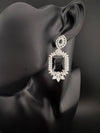 Premium Cubic Zirconia Chandelier earrings in Crystal stones, Cubic Zirconia, Swarovski designer Inspired Statement Drop Dangle earrings