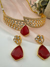 Kundan, CZ, Doublet Stone choker necklace set, Indian Bridal Jewelry set
