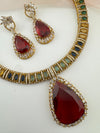 Stones, CZ/AD Gold Plated necklace set, Indian Bridal Jewelry set