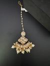 Pearls, Kundan Tikka, Indian Maang Tikka, Headpiece, Bridal jewelry