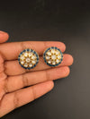 Kundan, Pachi kundan, cubic Zirconia, stones Stud Earrings, Tyaani Inspired Indian Jewelry