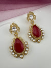 Tyani inspired, Shining Gold with kundan, doublet stone, CZ chandbali Drop earrings, Indian Jewelry