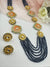 Kundan, Enamel, Minakari, Hydro Beads Long Gold Choker necklace set, Double sided Rani haar