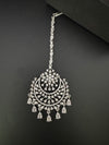 Silver Cubic Zirconia/Diamond Tikka, Indian Maang Tikka, Headpiece, Bridal jewelry