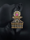 Amrapali inspired Matt Gold, kundan, Enamel, Oversized ChandBali long Earrings, designer jewelry