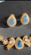 Kundan, Moissanite, Stone Amrapali choker necklace set, Indian Bridal Jewelry