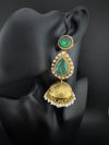 Amrapali Inspired Kundan, Doublet Stone, Pearls Long Jhumka Earrings, Matt Gold Designer Jewelry