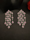 Premium Nano Setting Cubic Zirconia Long Chandelier earrings in Drop shape, stylish, designer Statement long earring/Bridal Bridesmaid