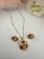 Kundan, Pachi, CZ, Stone Pendant Necklace Set with Matching Earrings, Brass CZ Jewelry