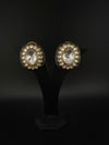 Kundan Enamel Big Stud Earrings, designer Inspired, Indian jewelry