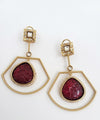 Amrapali inspired, Matt Gold with uncut kundan and CZ chandbali Drop earrings, Indian Jewelry