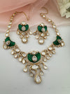 Kundan, Moissanite, MOP, CZ Flexible Gold necklace set, Indian Bridal Jewelry