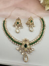 Kundan, Moissanite, MOP, CZ Flexible Gold necklace set, Indian Bridal Jewelry
