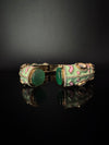 Moissanite Kundan, Enamel, CZ Adjustable Bracelet Bangle Kada, Gold Polish Designer Bangle
