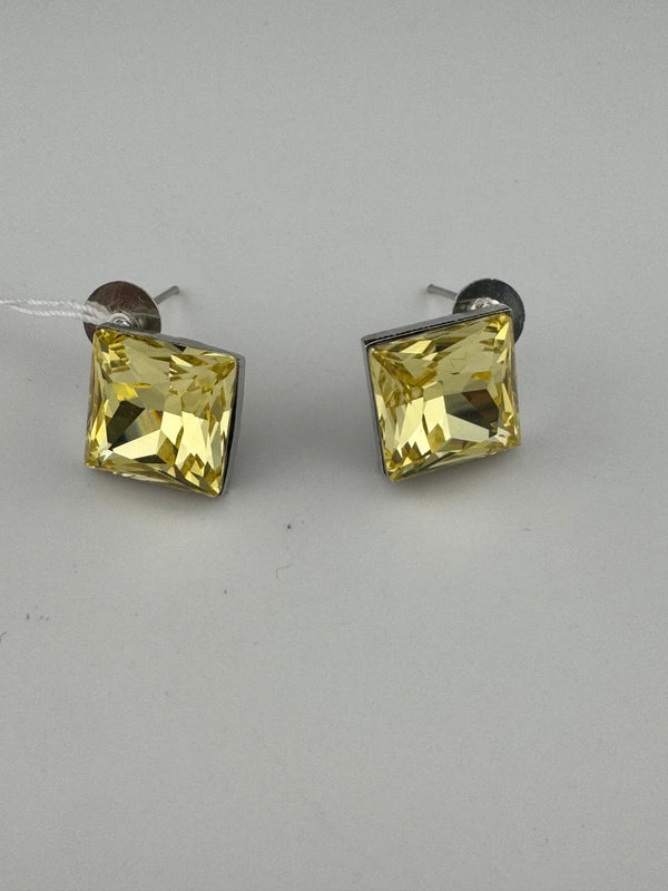 Swarovski inspired Crystals Square small stud earrings, Indian Jewelry