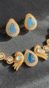 Kundan, Moissanite, Stone Amrapali choker necklace set, Indian Bridal Jewelry